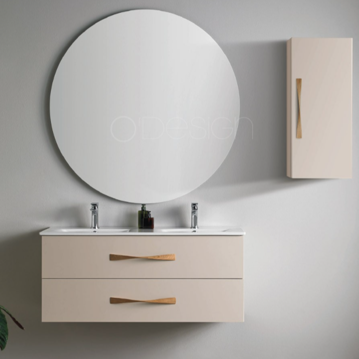 meuble salle de bain suspendu beige