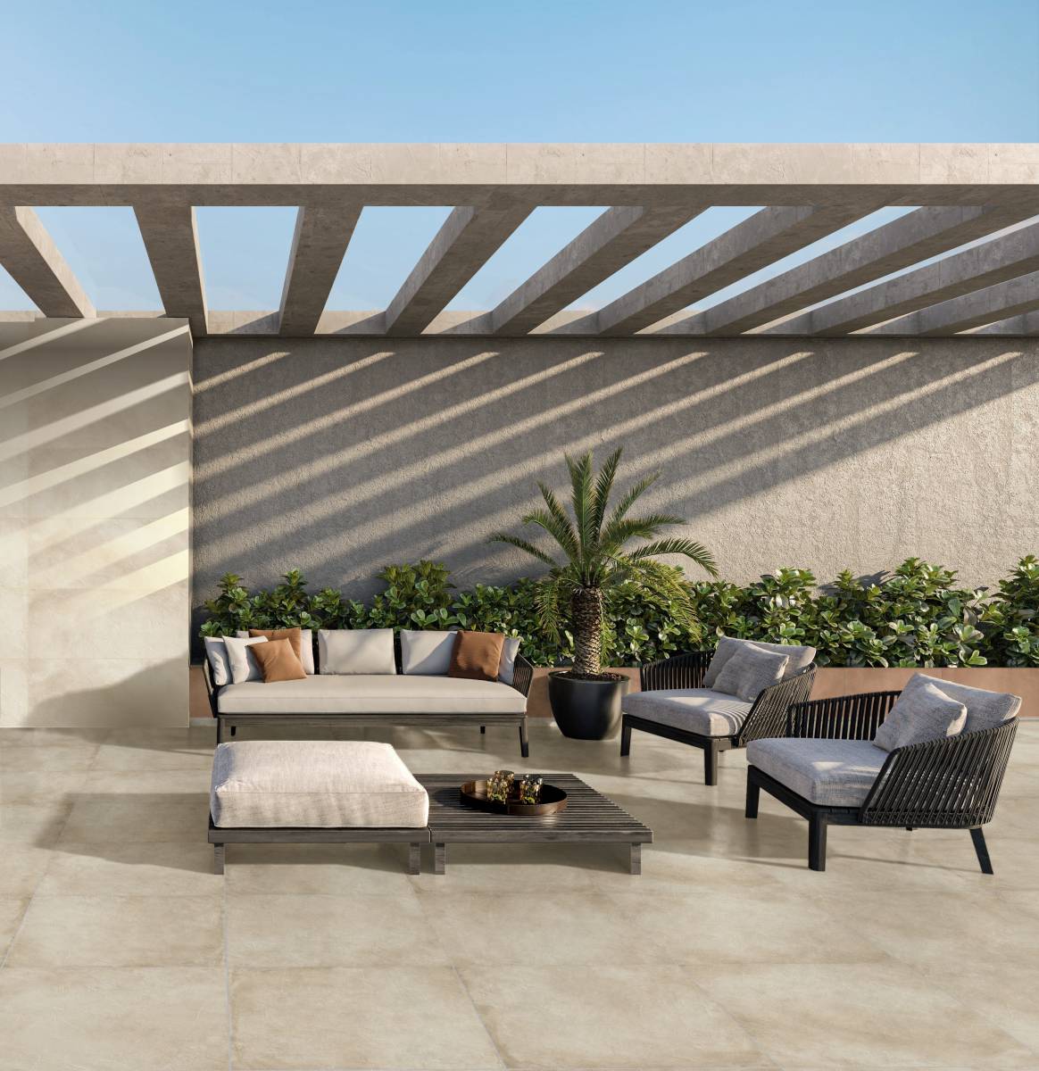 carrelage extérieur en 120x120 couleur beige à Pérols près de Montpellier