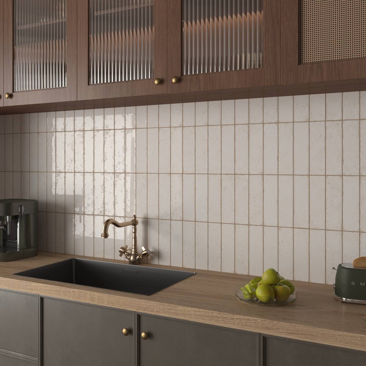 carrelage effet zellige blanc cassé pour cuisine à BAillargues près de Montpellier