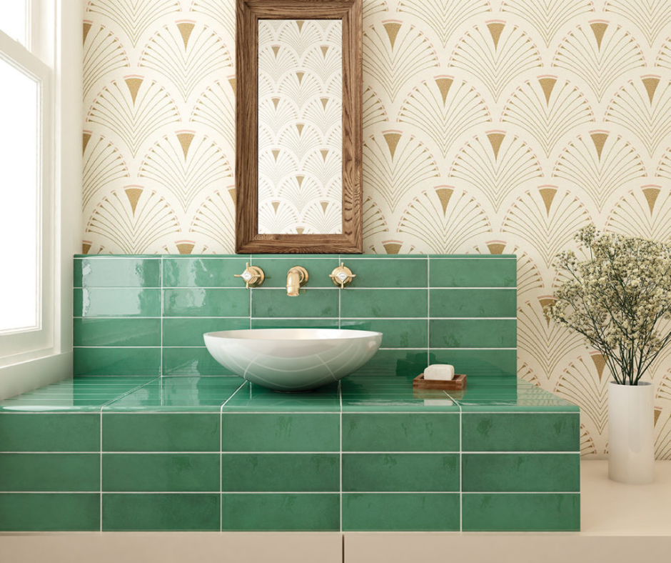 carrelage décoratif vert pour salle de bain à Fabrègues près de Montpellier