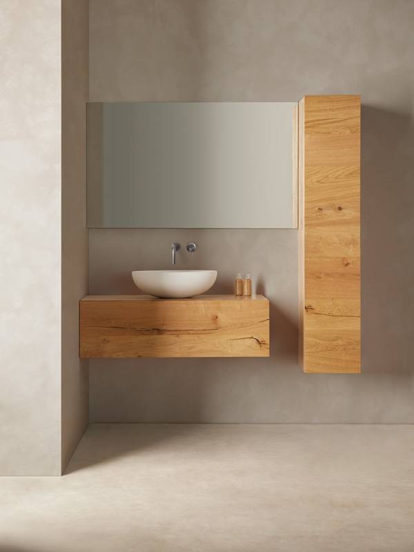 vasque avec meuble rangement suspendu effet bois à Saint Martin de Londres près de Montpellier