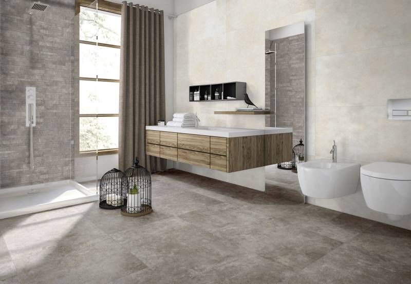 salle de bain avec carrelage compatible avec un chauffage au sol à Vendargues près de Montpellier