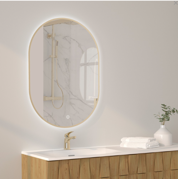 miroir led blanc et ovale