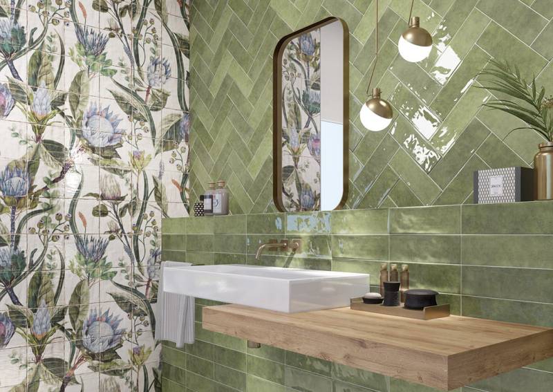 carreau zellige vert à Lattes près de Montpellier