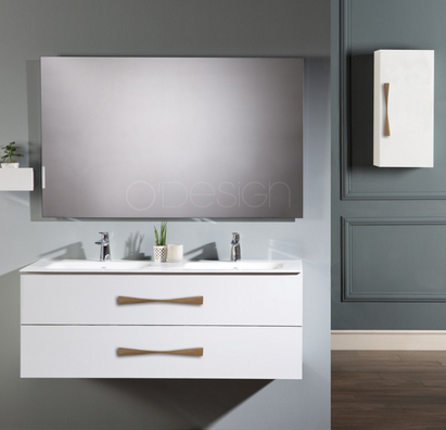 meuble sous vasque blanc