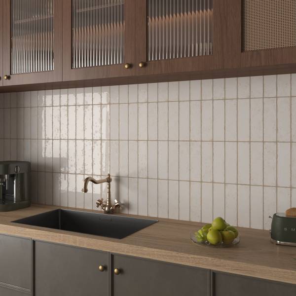 carrelage effet zellige blanc cassé pour cuisine à BAillargues près de Montpellier