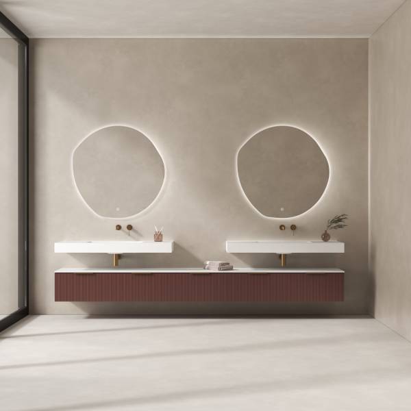 Meuble double vasque avec vasque a poser et miroir design à Pérols près de Montpellier