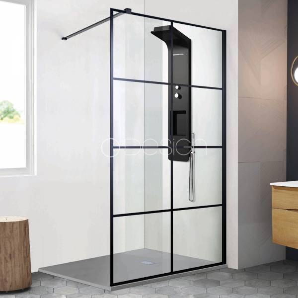 PAROI DE DOUCHE AVEC STRUCTURE NOIRE