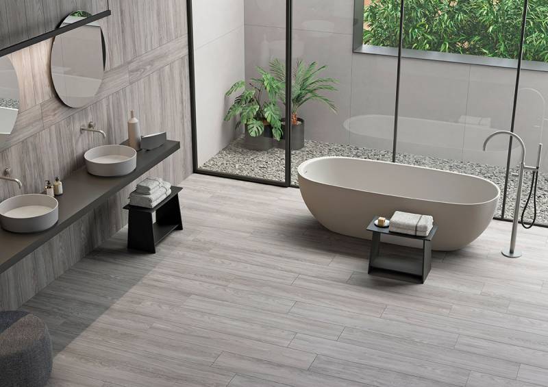 salle de bain bois gris moderne à saint Jean de Vedas près de Montpellier